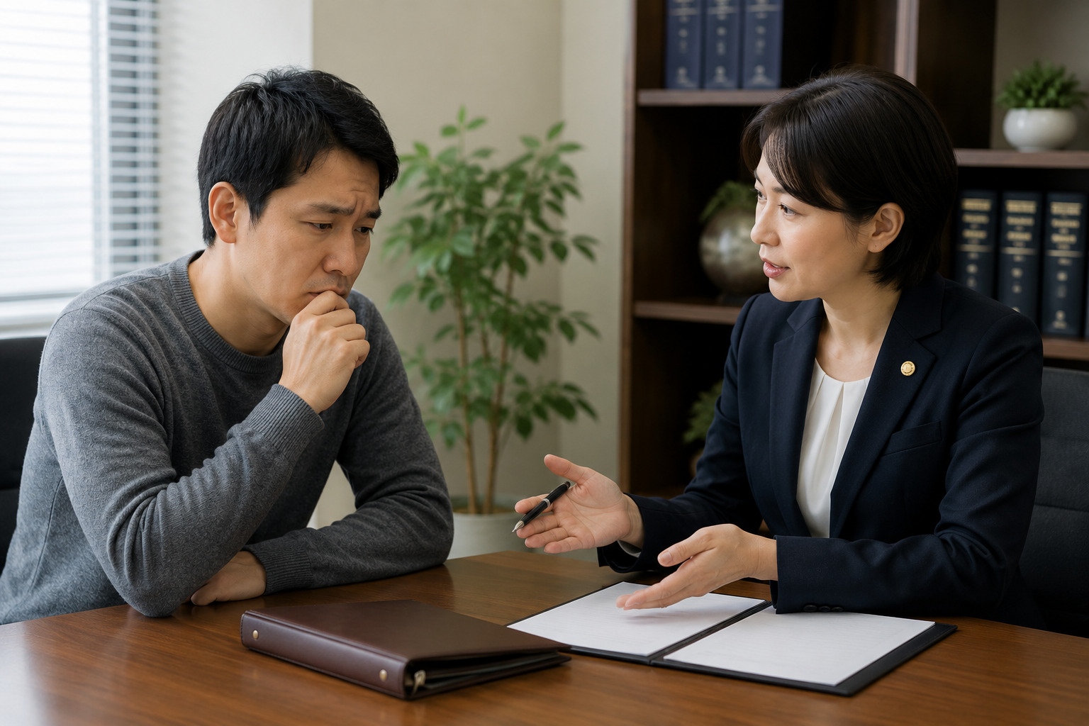 連帯保証人や相続放棄について相談する男性